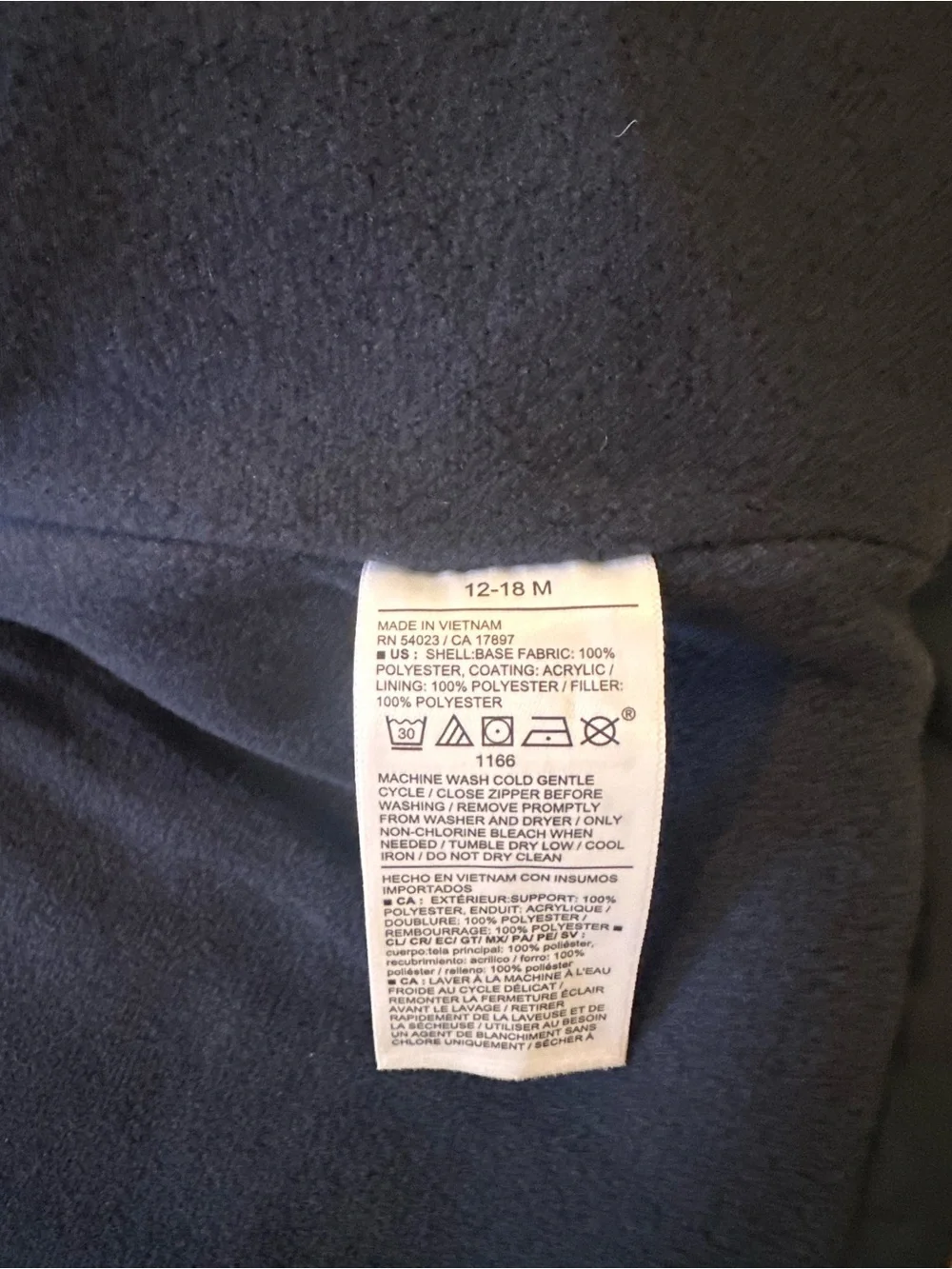 Old Navy Toddler Navy Puffer Jacket with Hooded Zip Front